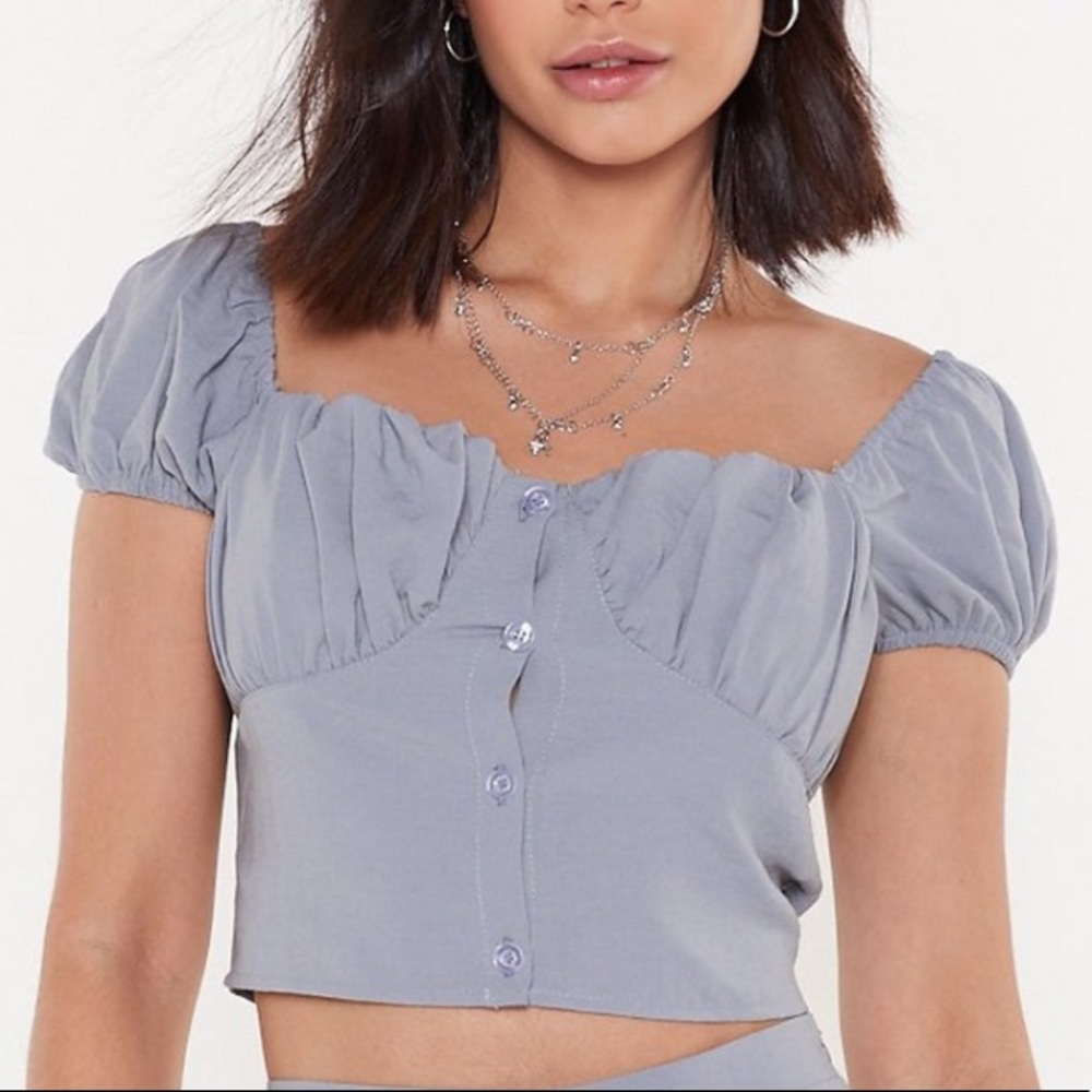 NWT Gray Nasty Gal Bustier atop